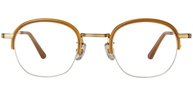 Wood Texture Yellow Acetate Oval Geometric Frame