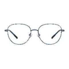 Round eyeglasses with thin black frames on a white background